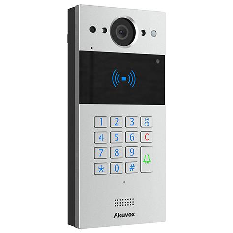 Akuvox IP / 2-Wire Compact External Station With Keypad, MiFare Reader, Mobile App, 2MP, Aluminium Panel, IP65, POE / 24 Or 48VDC, Surface Mount (Flush Mount: R20K-FLM / Surface Mount Raincover: R20K-SRC) **REQUIRES ROUTER**