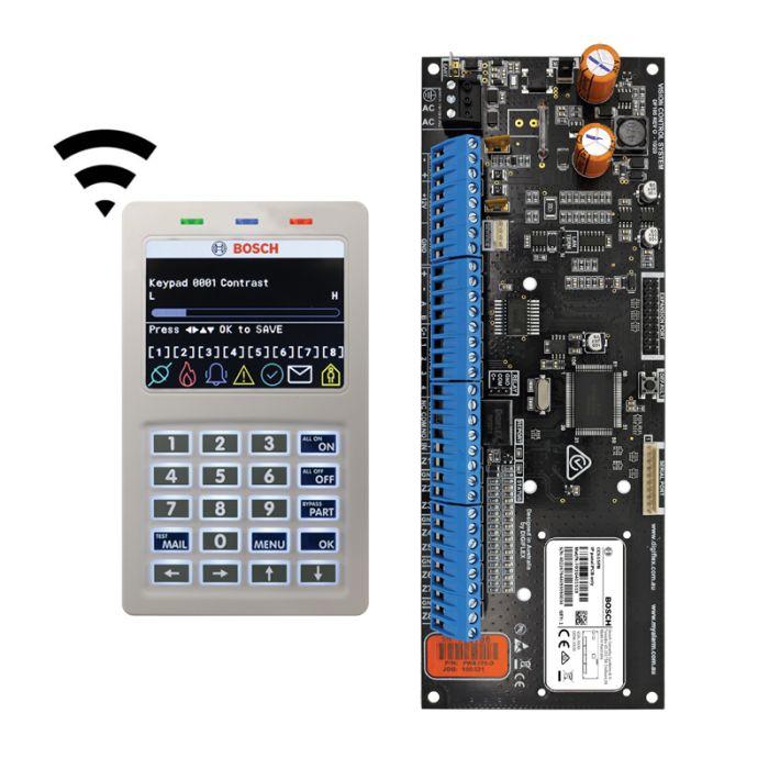 Bosch Solution 6000 IP Kit **No Dialler On Board** PCB Only + CP737B White Graphic Colour WiFi Keypad With Integrated Smart Card Reader (Fob: PR301, ISO Card: PR350)