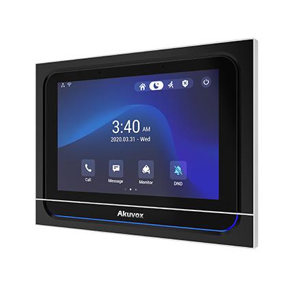Akuvox IP 7" WiFi Video Handsfree Smart X Series Internal Unit **BLACK** With 2 x Ix Inbuilt Dry Contact Relay Output, POE / 12VDC (Android Version)