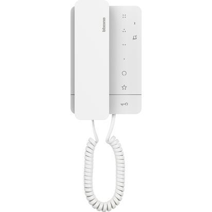 Bticino 2W NEW Classe 100 Audio Handset Internal Unit (100A16M). It Has 3 Touch Keys For The Control Of The Main Functions And There Are Further 4 Configurable Touch Keys That Perform Different Functions. The Installation Can Be Made To The Wall Using The