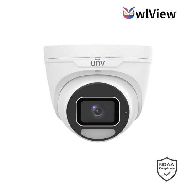 Uniview 6MP IP OwlView Plus Prime AI Series Wise-ISP Full Colour Turret, Perimeter, ColorHunter, 2.8mm, 120dB WDR, 30m White Light, Built-in Mic, POE or 12VDC, IP67 (Wall Mount: TR-WM03-B-IN, Junction Box: TR-JB03-H-IN)