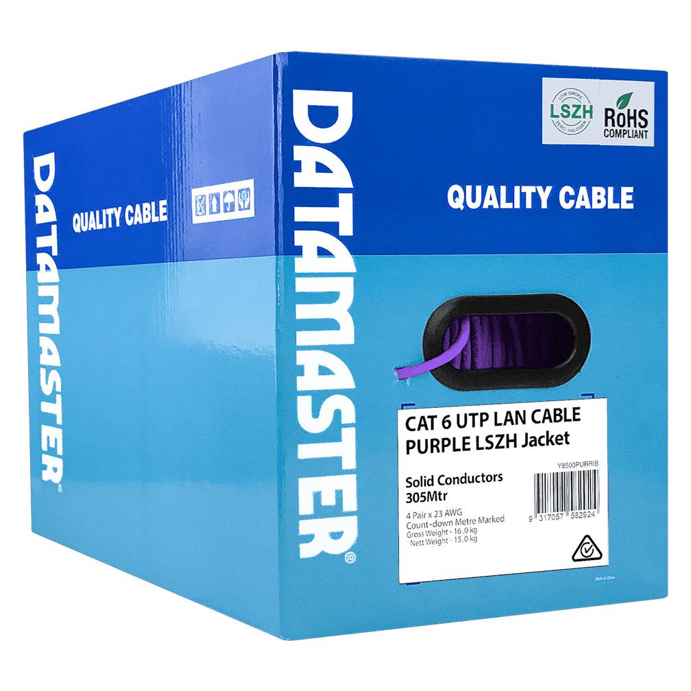 Datamaster 305M CAT6 Purple UTP Solid Cable Roller Box, Low Smoke Zero Halogen