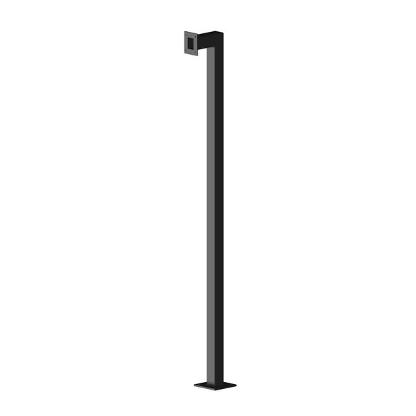 Security* Design 2.1M Single Head Angled Gooseneck Bollard - Black