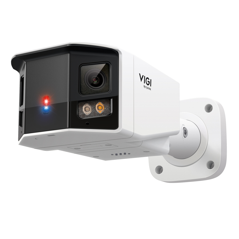 VIGI By TP-Link InSight S385DPS 8MP Outdoor Panoramic Bullet Camera, Dual-Lens, 24h Full-Color Night Vision, Waterproof, H.265+ Compression, 12VDC/PoE, IP67