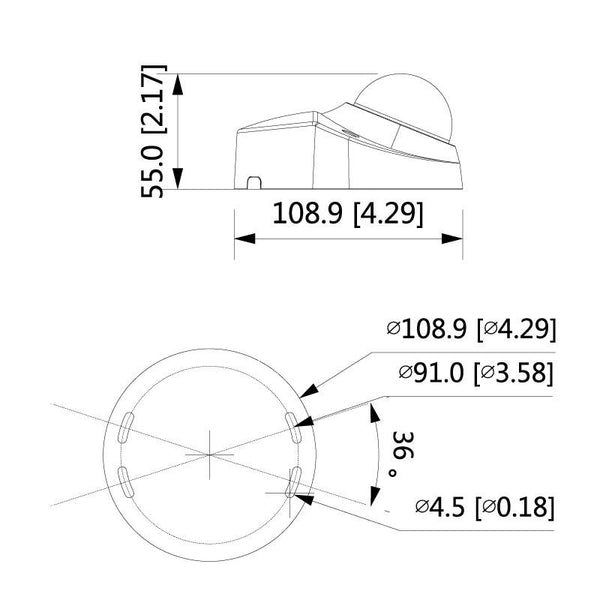 VIP Vision 4MP IP Professional AI Series IR Wedge Dome, Low Light, 2.8mm Lens, 120dB WDR, 50m IR, POE or 12VDC, IP67, IK10, MicroSD, Built-In Mic (Wall Mount: VSBKTB204W, Junction Box: VSBKTA139)