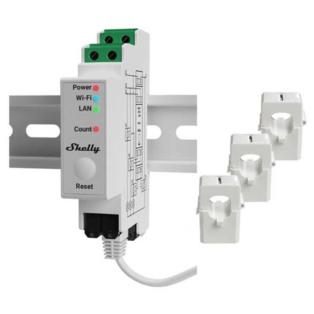 Shelly Pro 3EM Smart Energy Meter, DIN Rail Mounted
