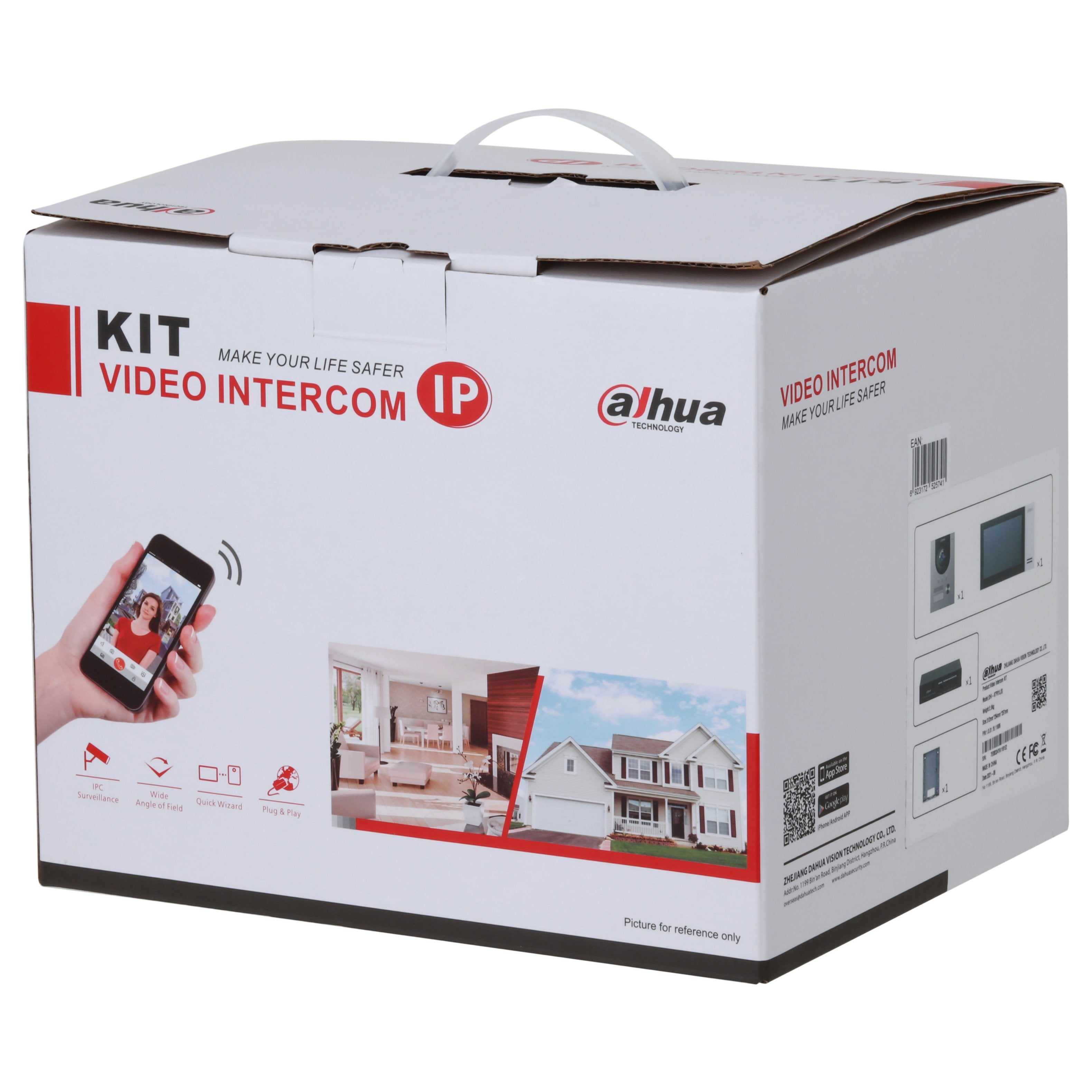 Dahua IP 7" Intercom Kit WHITE - Includes 1 x VTH2421FW-P White Touchscreen, 1 x DHI-VTO2201F-P 2MP **SURFACE** Mount 1PB External Station, 1 x PFS3005-4ET-36 4-Port POE Switch, 1 x VTM115 Surface Mount Back Box