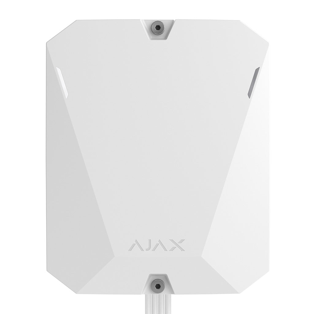 Ajax Fibra Hub Hybrid Control Panel WHITE - Dual SIM 4G / Ethernet, Up To 100 Devices Wired And Wireless Split In Any Proportion, 9 Security Groups, 50 Users, 50 Rooms, Photo Verification, Up To 25 IP Camera / NVR Support