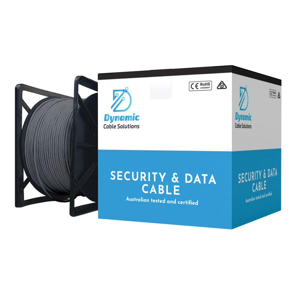 DCS Cable Solutions 305M Belden 8723 LAN Equivalent Shielded 2 Pair, Roller Box - Grey