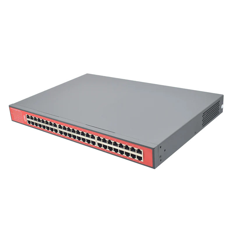Wi-Tek 48-Port Gigabit Unmanaged POE Switch, 48 xPOE, 378W, Max 30W Per Port, Rack Mount