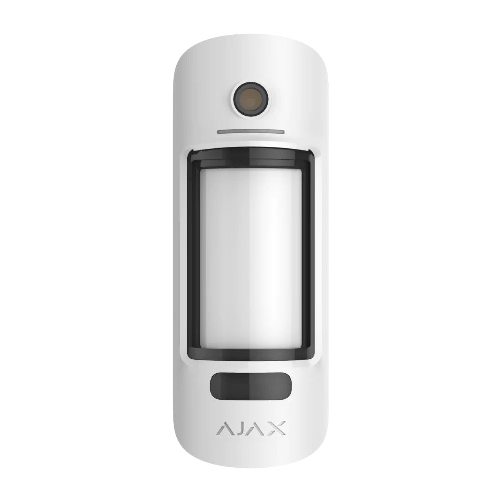 Ajax MotionCam Outdoor PhOD WHITE - 2 Way Wireless Pet Immune Dual PIR Motion Detector With Photo On Demand Verification / Anti-Mask / Outdoor Hood / Adjustable Detection Range 3-15m