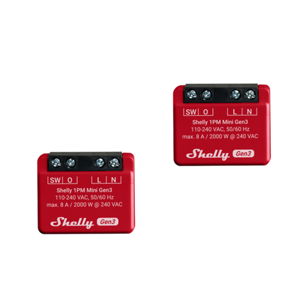 Shelly 1PM Mini Smart Relay (2 Pack)