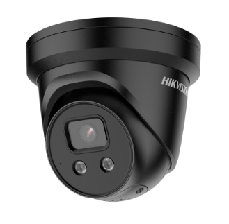 **SPECIAL ORDER** Hikvision 8MP IP Pro Series IR Turret Camera, LiveGuard, DarkFighter, AcuSense, Perimeter, Face Capture, 2.8mm, 120dB WDR, 30m IR, POE / 12VDC, IP67, MicroSD, **BLACK** Built-in Mic / Speaker / White Alarm Lights (Junction Box: DS-1280