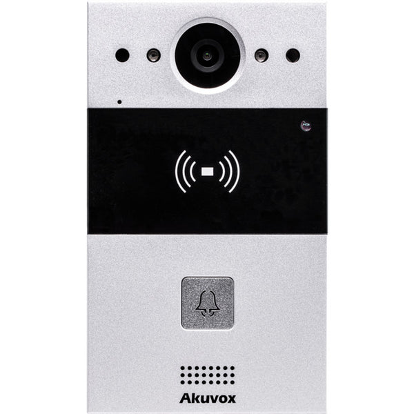 Akuvox IP 1-Button External Station With MiFare Reader, Mobile App, 2MP, 2 Relay Outputs, IP65, POE / 12VDC, Surface Mount (Flush Mount: R20A-FLM / Surface Mount Raincover: R20A-SRC)