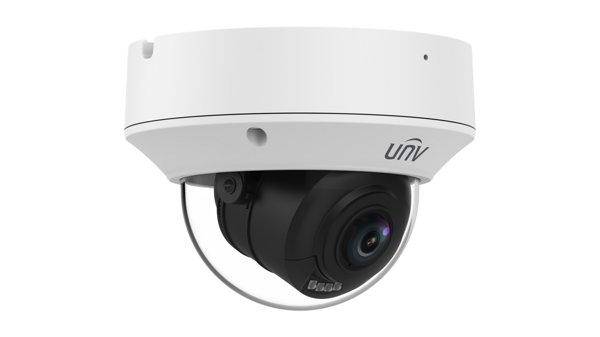Uniview 8MP Dual-Light Prime Series Eyeball Vandal Dome, 2.8-12mm Motorised Lens, LightHunter, 40m IR, 120dB WDR, Triple Streams, Built-in Mic, MicroSD, PoE or 12VDC, IP67, IK10 (Wall Mount: TR-WM04-IN, Junction box TR-JB04-C-IN)