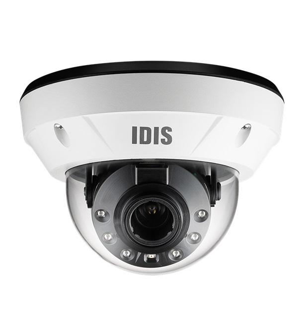 IDIS 8MP IP External IR Motorised Vandal Dome, Low Light, 2.7-13.5mm, 120dB WDR, 40m IR, MicroSD, Audio Capable, POE / 12VDC, IP67, IK10, Built In Heater (Junction Box: DA-JB2200, Wall Mount: DA-MA2100 + DA-WM2050)