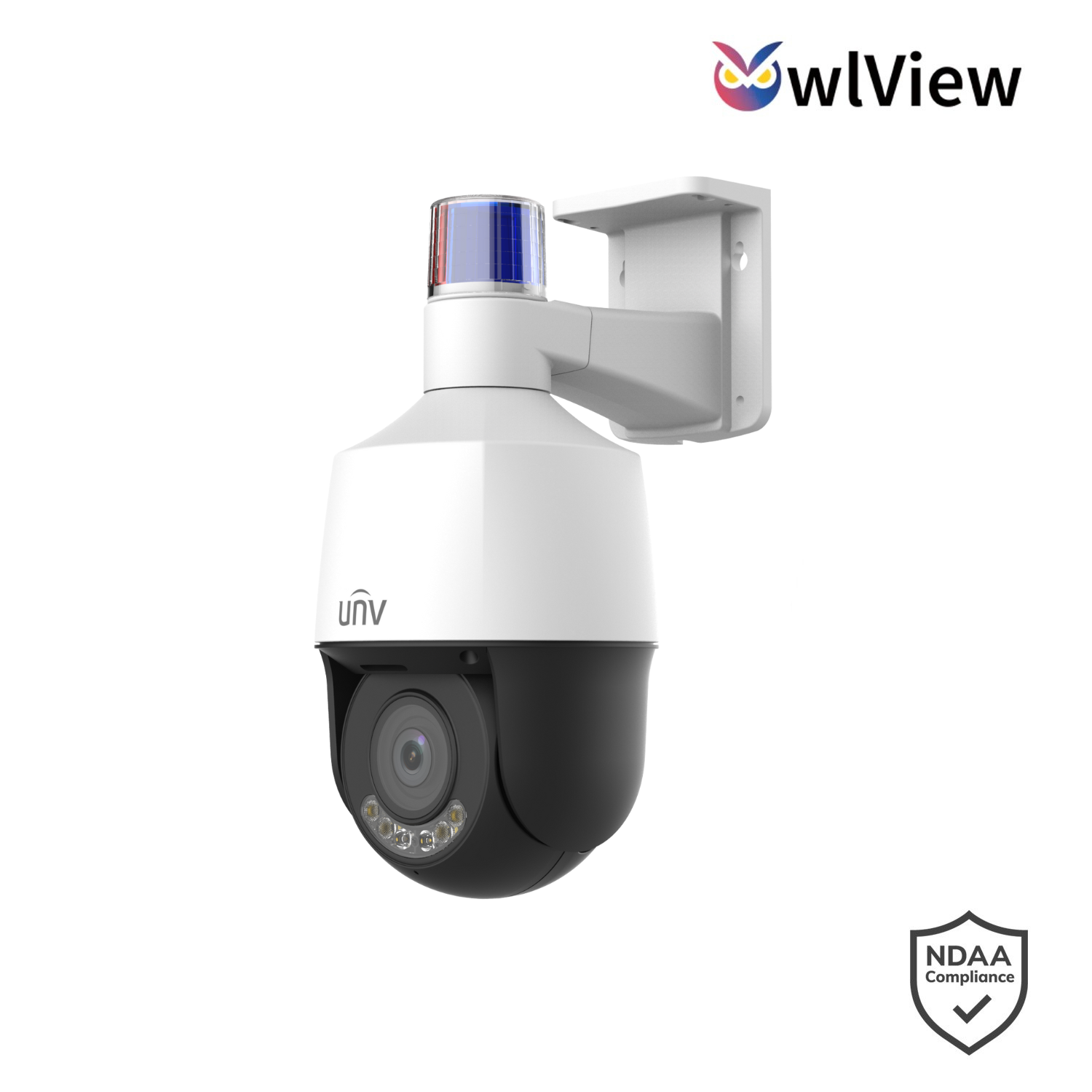 Uniview 4MP 5x Owlview Tri-Guard PTZ, Perimeter, Auto-Tracking, ColorHunter, 2.7-13.5mm, 120dB WDR, 40m White Light, Triple Streams, MicroSD, POE or 12VDC, Built-in Mic / Speaker / Warning Lights, IP66 (Junction Box: TR-JB07-D-IN, Ceiling Mount: TR-CM06
