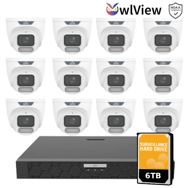 Uniview 16 Channel Kit - 16× IPC3626LE-ADF28K-WP, 1× NVR502-16B-P16-IQ, 1× 6TB HDD