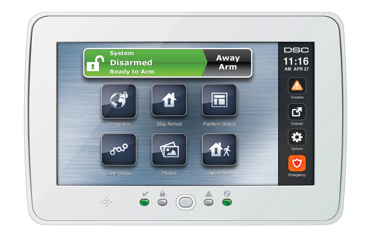 64-Zone 7" Colour TouchScreen Hardwired Keypad WHITE