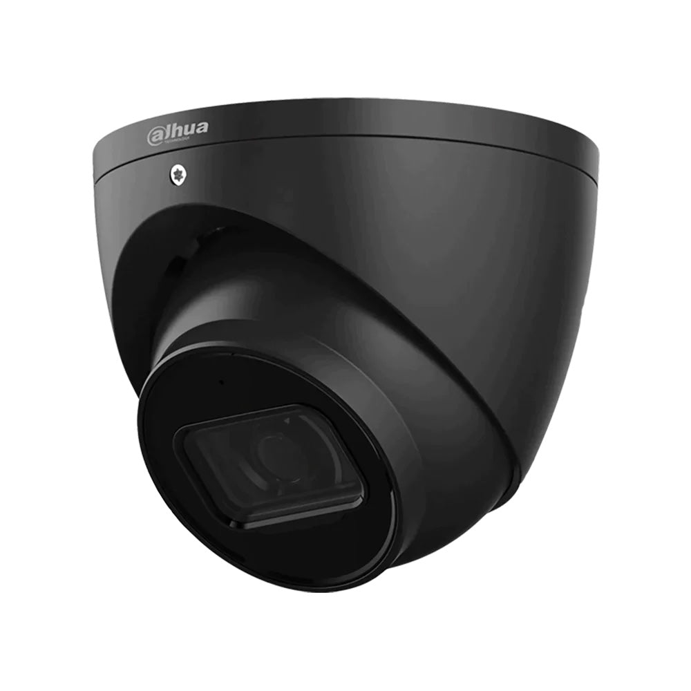 Dahua 6MP IP WizSense AI Series IR Eyeball Camera, SMD 4.0, Quick Pick, AI SSA, Perimeter, Starlight, 2.8mm, 120dB WDR, 30m IR, POE / 12VDC, IP67, MicroSD, Built-in Mic **BLACK** (Wall Mount: PFB204B, Junction Box: PFA130-E-B)