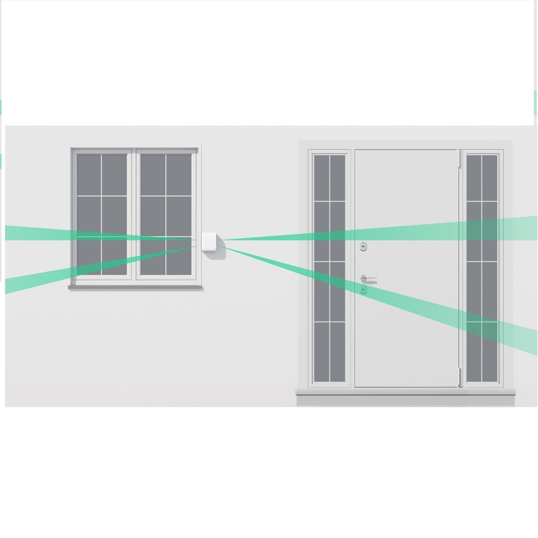 Ajax DualCurtain Outdoor WHITE - 2 Way Wireless Bi-Directional Curtain PIR Motion Detector With Adjustable Beam Direction / Detection Range 2 x 4-15m
