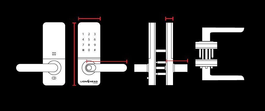 Lionhead Lock Premium Smart Lock With WiFi - 60/70mm (BLACK)