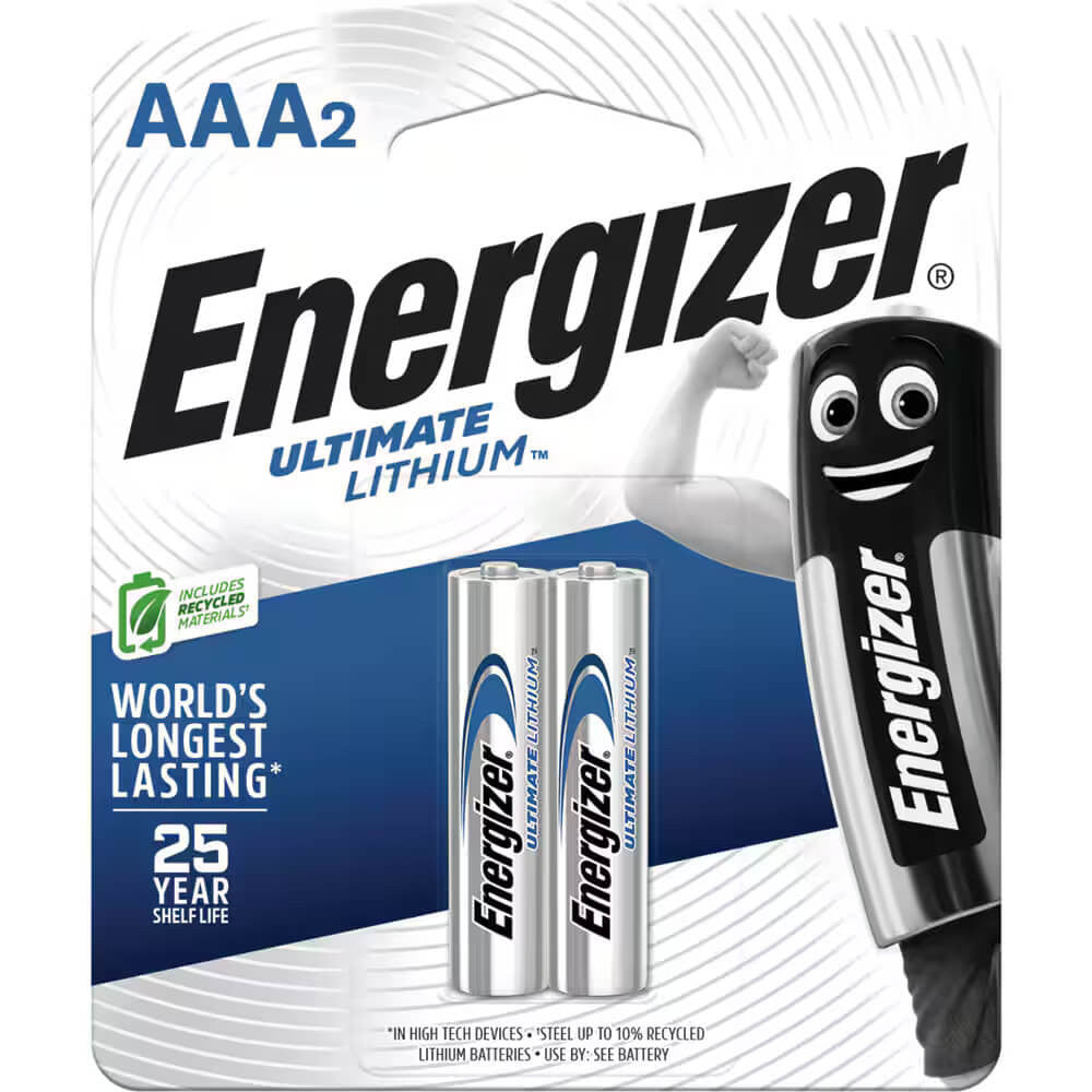 Energizer Lithium "L92BP2T" AAA Size Battery (2 Pack), For Ajax Keypads