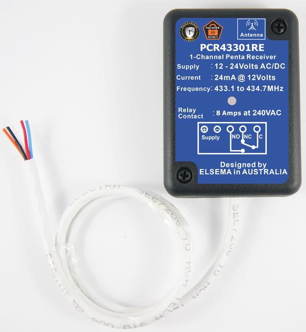 Elsema* 1-Channel Standalone Penta Series Receiver With Relay Output 433MHz, Enclosure