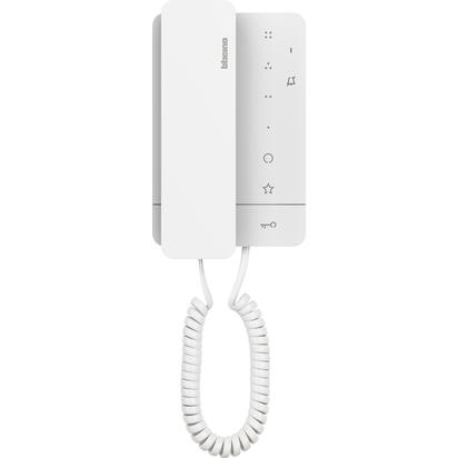 Bticino 2W NEW Classe 100 Audio Handset Internal Unit (100A16M). It Has 3 Touch Keys For The Control Of The Main Functions And There Are Further 4 Configurable Touch Keys That Perform Different Functions. The Installation Can Be Made To The Wall Using T