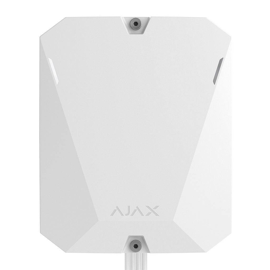 Ajax Fibra Hub Hybrid Control Panel WHITE - Dual SIM 4G / Ethernet, Up To 100 Devices Wired And Wireless Split In Any Proportion, 9 Security Groups, 50 Users, 50 Rooms, Photo Verification, Up To 25 IP Camera / NVR Support