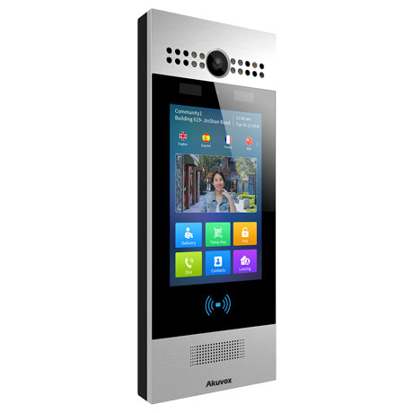 Akuvox IP 4G External With Digital Keypad, 7" Touch Screen, MiFare / NFC / QR Code Reader, Facial Recognition, Mobile App, 2MP, Stainless Steel Panel, IP65, IK06, 12VDC, Surface Mount (Flush Mount: R29C-FLM / Surface Mount Raincover: R29C-SRC)