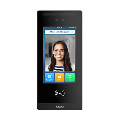 Akuvox IP Video External Station With Digital Keypad, 7" Touch Screen, MiFare / NFC / Bluetooth Reader, Facial Recognition, Mobile App, 2MP, IP65, POE / 12VDC, Surface Mount