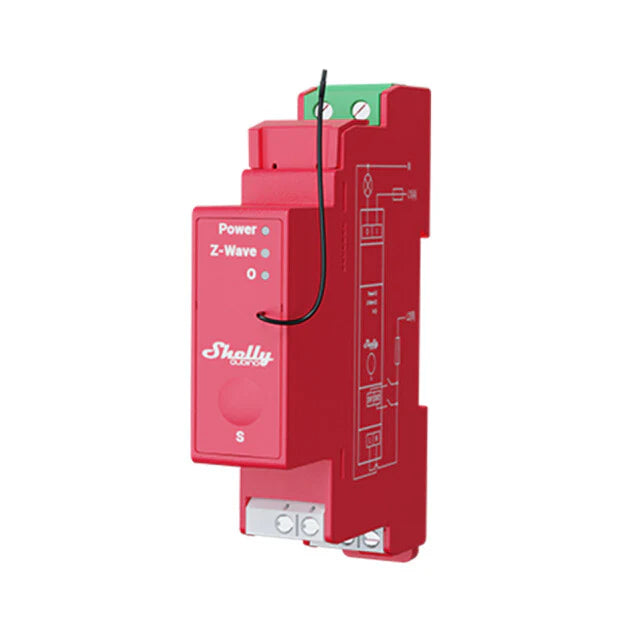 Shelly Wave Pro 1PM Smart Relay, DIN Rail Mounted