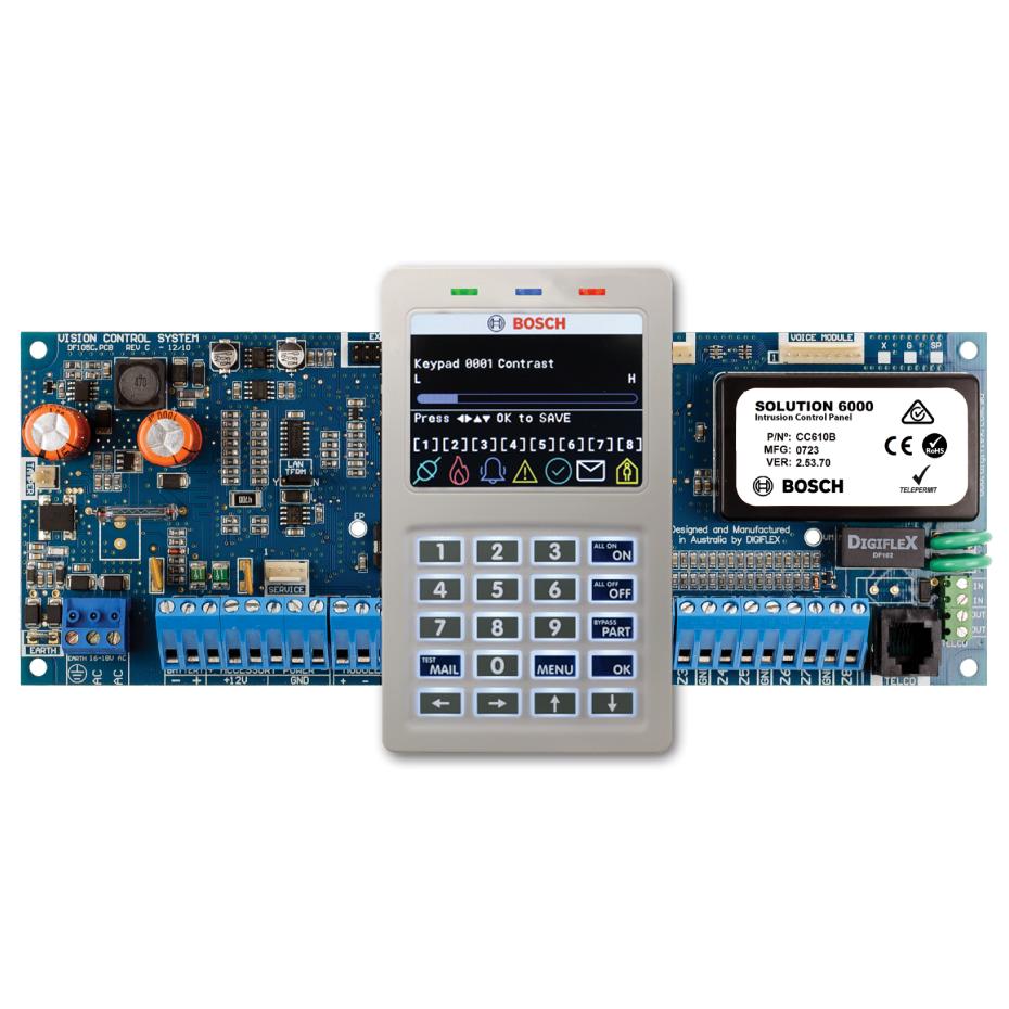 Bosch Solution 6000 PCB Only + CP736B White Graphic Colour Keypad With Integrated Smart Card Reader (Fob: PR301, ISO Card: PR350)