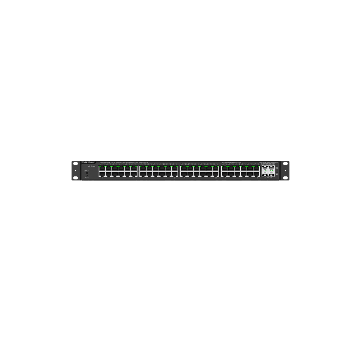 Ruijie Reyee 52-Port Gigabit Layer 2 Cloud Managed POE Switch, 48 x POE+, 4 x SFP, 370W, Rack Mount
