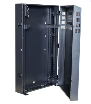 Certech Vertical Wall Mount Cabinet 2RU Horizontal, 4RU Vertical With 2RU Horizontal Mounting Rails