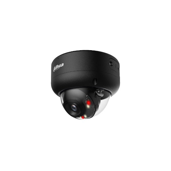 Dahua 8MP IP WizSense AI Series IR Vandal Dome Camera, SMD 4.0, AcuPick Ready, AI SSA, Perimeter, Starlight, 2.8mm, 120dB WDR, 30m IR / White Light, POE / 12VDC, IP67, MicroSD, Built-in Mic **BLACK** (Wall Mount: PFB204W, Junction Box: PFA130-E)