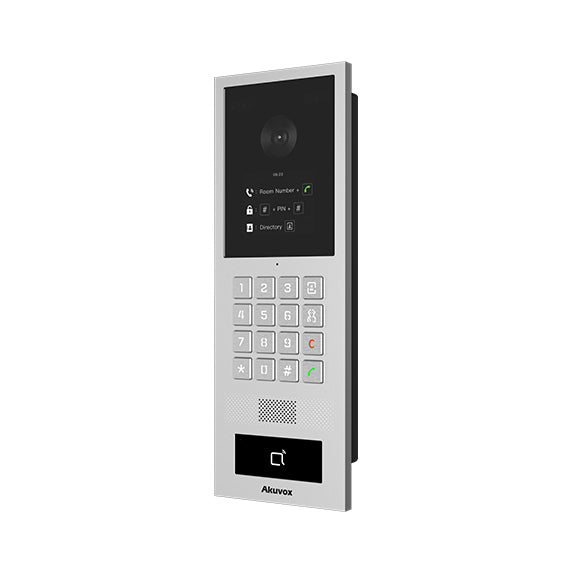 Akuvox IP Vandal Resistant Smart Retrofit Compatible External Station With Keypad, 2.8" Screen, MiFare / NFC Reader, 2MP, Mobile App, Aluminium Panel, IP65, IK10, POE / 12VDC, **Surface Mount Box Required**
