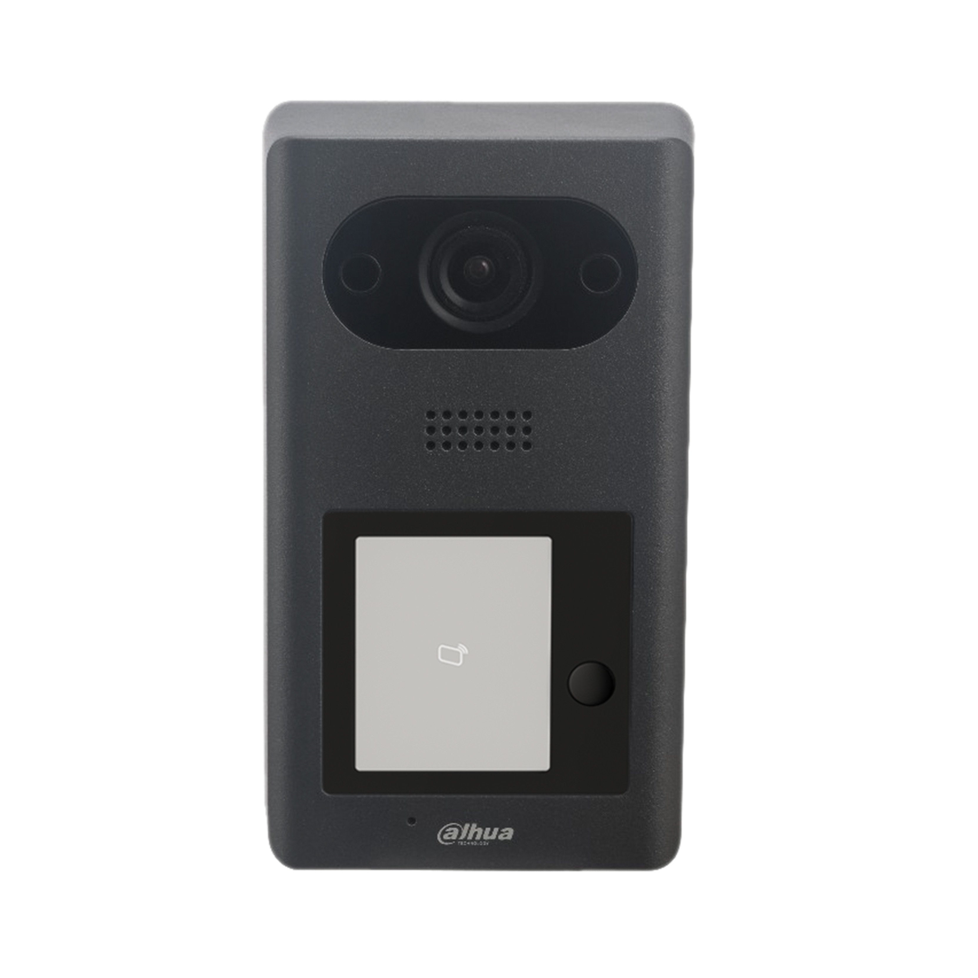 **CLEARANCE** Dahua IP Villa 1-Button External Station, 2MP CMOS Camera, Aluminium Panel, IK08, IP65, POE Or 12VDC, Integrated MiFare Card Reader, Video & Audio Messaging, Remote Intercom With Mobile App, Surface Mount (**Does Not Support One Key Config**