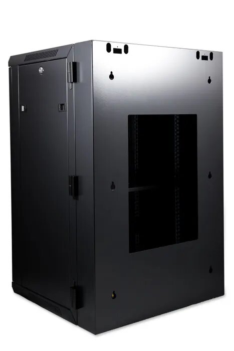 Certech 18RU 550mm Deep Swing Frame Cabinet With 1 x Fixed Shelf, 2 x Fans and 10 x Cage Nuts
