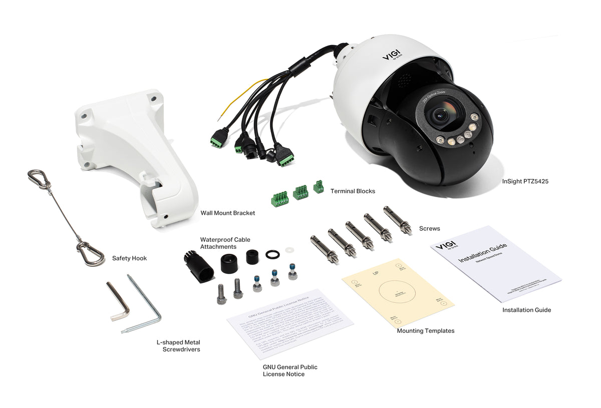VIGI By TP-Link 4MP Full-Color PTZ, 5.2-130mm, 50m Full-Color & 100m IR Night Vision, Human & Vehicle Detection, Auto Tracking, Two-Way Audio, Active Defense, Smart Detection, SmartVid,, Built-in Mic & Speaker, IP66, IK08 (Wall Mount: VJB-240, Junction