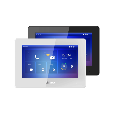 Dahua* IP / 2-Wire 7" WHITE Internal Station, Capacitive Touchscreen, IPC Surveillance, Alarm Integration, Standard POE Or 2-Wire Interface (VTNS2003B-2 Needed)