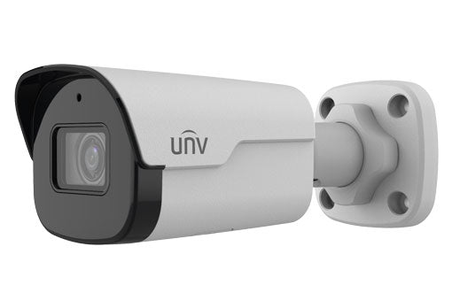 Uniview 8MP IP Prime Deep Learning AI Series IR Mini Bullet Camera, Perimeter, LightHunter, 2.8mm, 120dB WDR, 50m IR, Triple Streams, Built-in Mic, MicroSD, POE or 12VDC, IP67 (Junction Box: TR-JB05-A-IN)