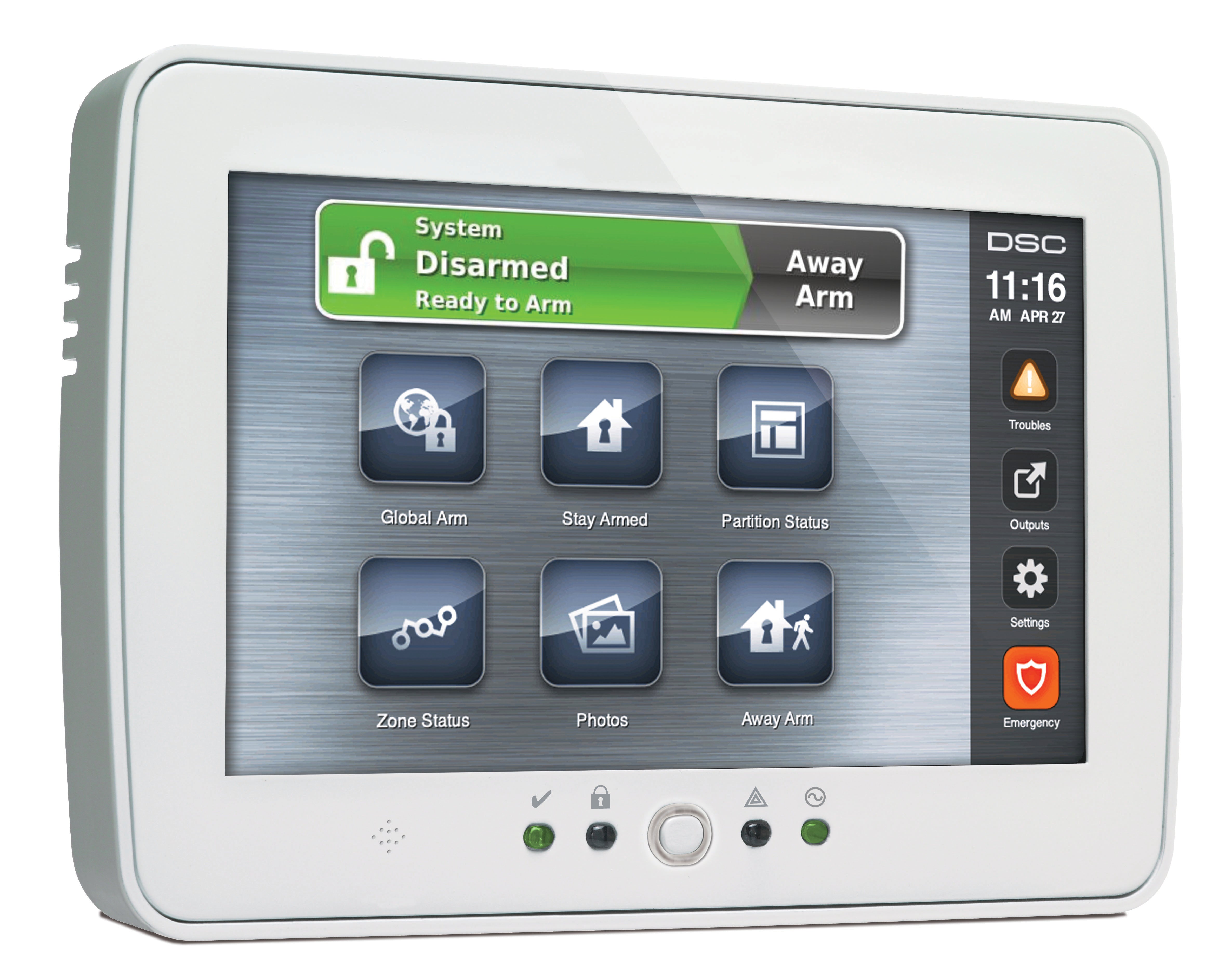 64-Zone 7" Colour TouchScreen Hardwired Keypad WHITE