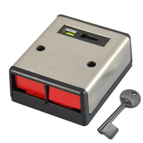 CQR Double Push Duress Panic Button, Latching, Stainless Steel, Resettable, Plastic Key Included **METAL KEY: WEB200KEY**