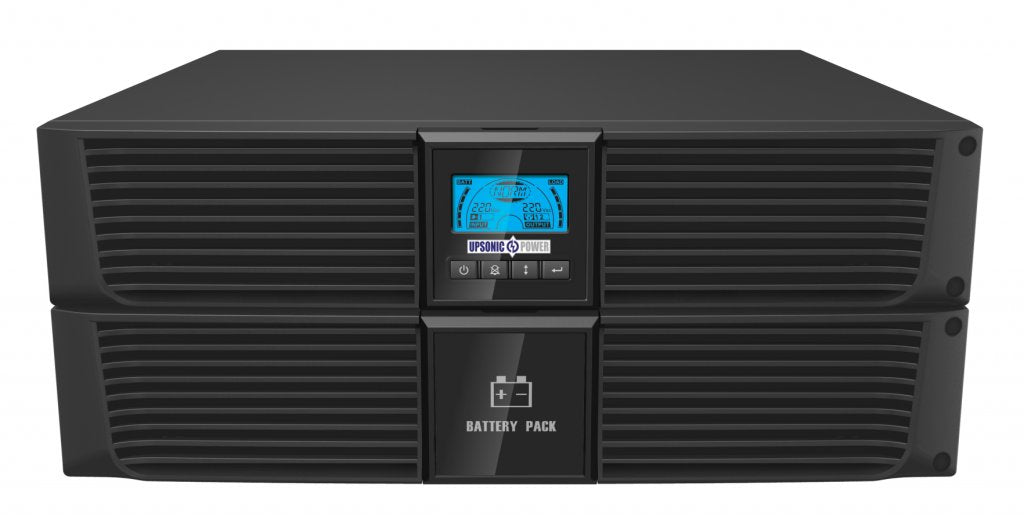 Upsonic ESART Series 3000VA UPS, Line Interactive, Rack/Tower, 2RU, W438 x H86.5 x D604mm, 31KG, 6 x 12V/9Ah Battery Capacity, 8 x IEC C13 Socket (Expansion Module To Suit: ESART-BP-72VDC)