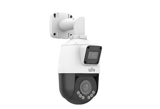 Uniview 2MP IP Deep Learning AI Series 4x IR Tri-Guard **DUAL-LENS** PTZ Camera, Perimeter, Auto-Tracking, PTZ / Fixed Camera Alarm Linkage, LightHunter, 2.8-12mm, 120dB WDR, 50m IR, 10m White Light, Twin Streams, MicroSD, POE or 12VDC, Built-in Mic / S
