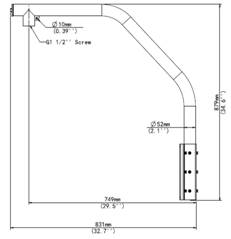 Uniview (TR-WE45-B-IN) PTZ Parapet Gooseneck Bracket Mount