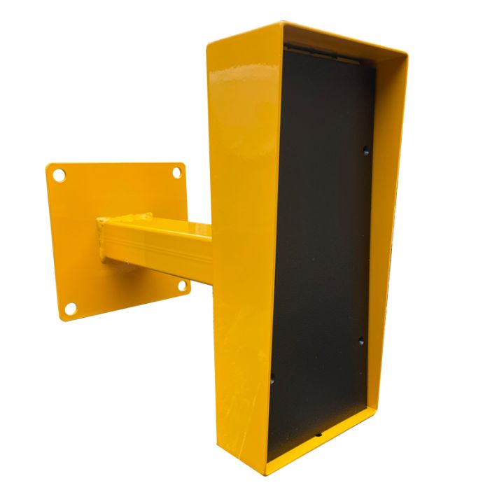 Zankap 300mm Wall Mount Bollard, With Mounting Panel / Rain Hood (334H x 154W mm) - Yellow