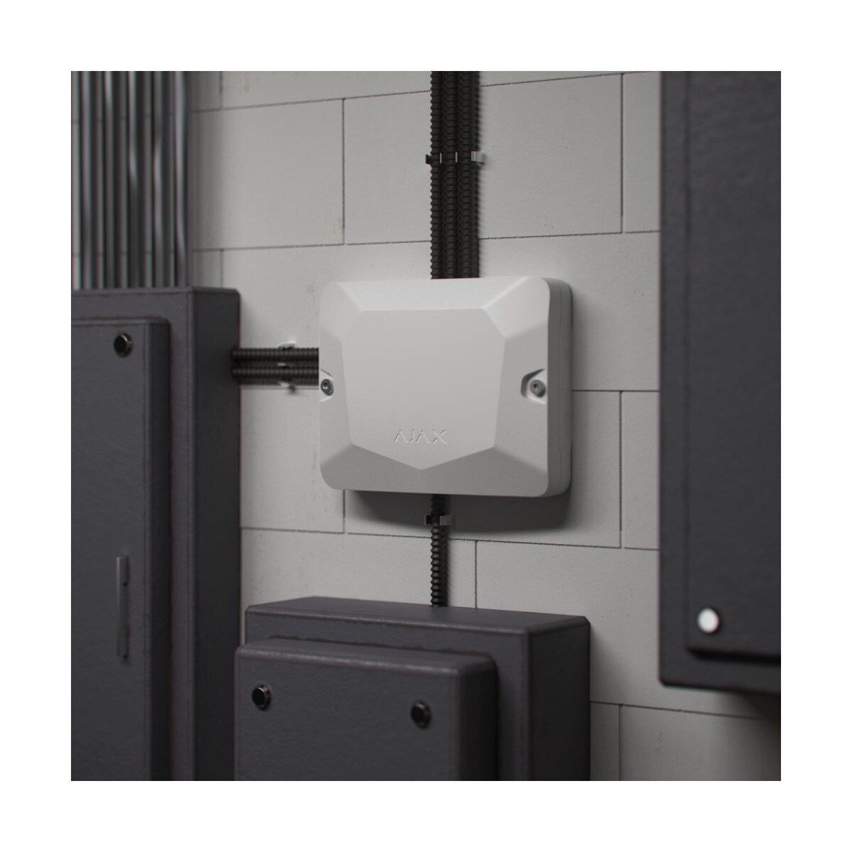 Ajax Case B (175) with dimensions of 175 × 225 × 57 mm has 2 slots for Superior LineProtect Fibra, Superior LineSplit Fibra, Superior MultiTransmitter IO (4X4) Fibra, or Superior MultiRelay Fibra